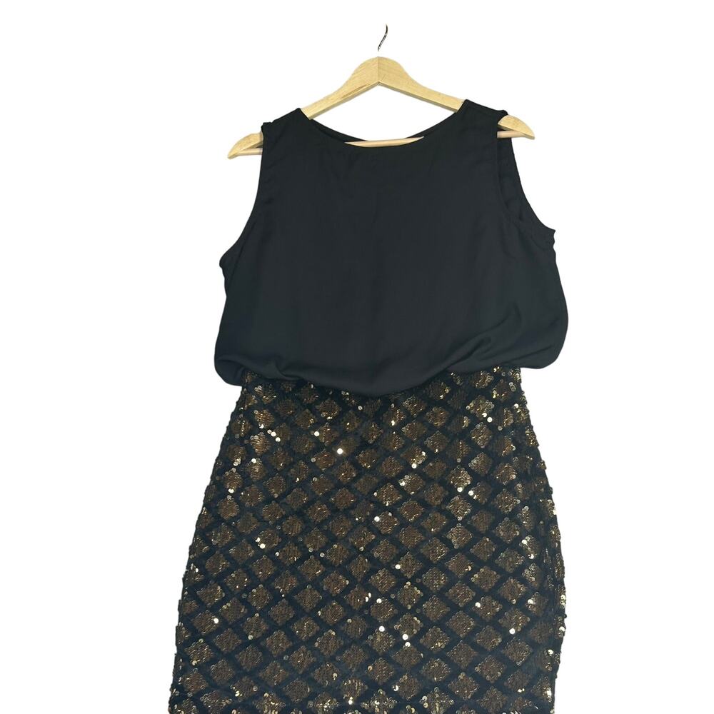 Black Gold Sequins Dress